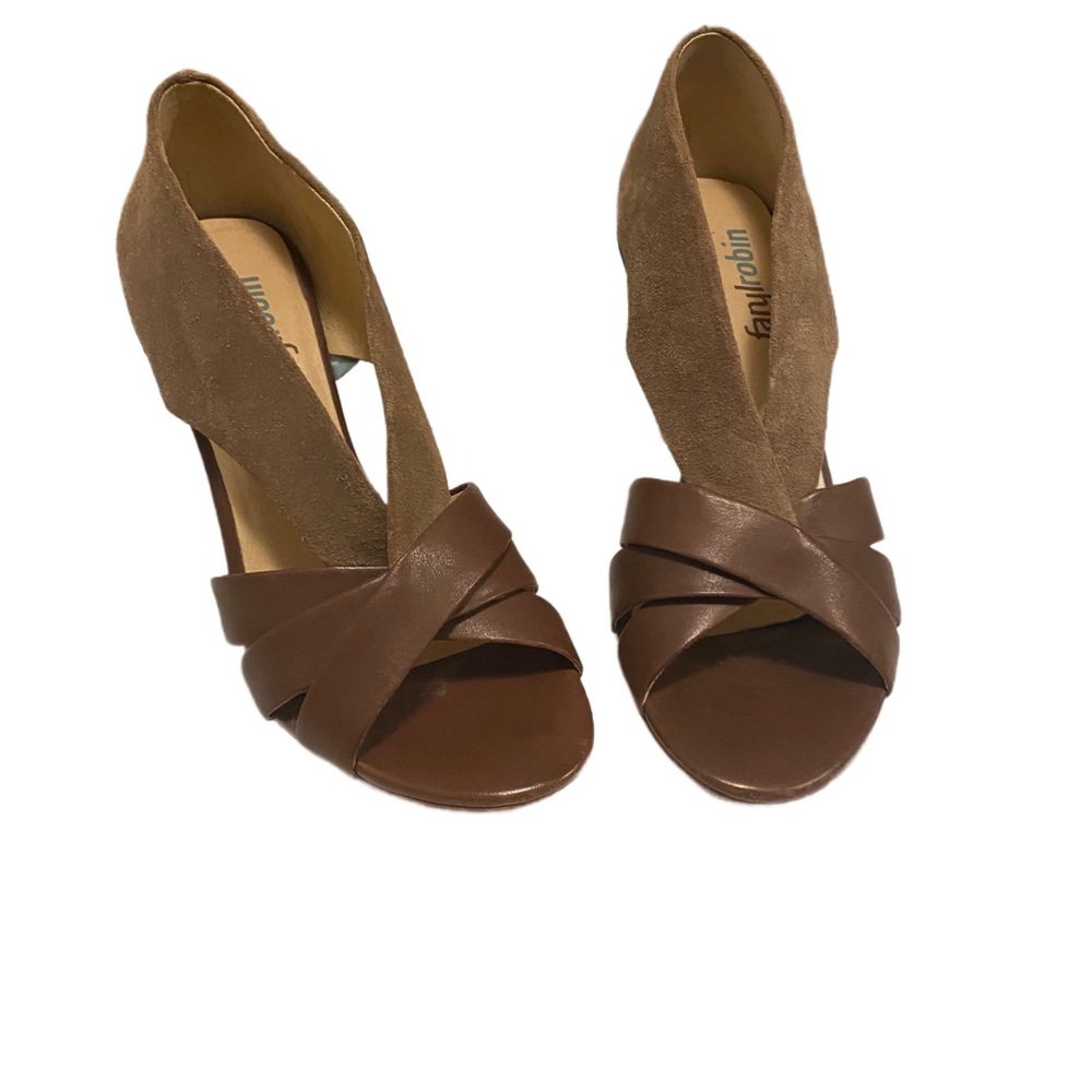 Anthropologie Farylrobin Shane Colorblock Heels Size 6 1/2